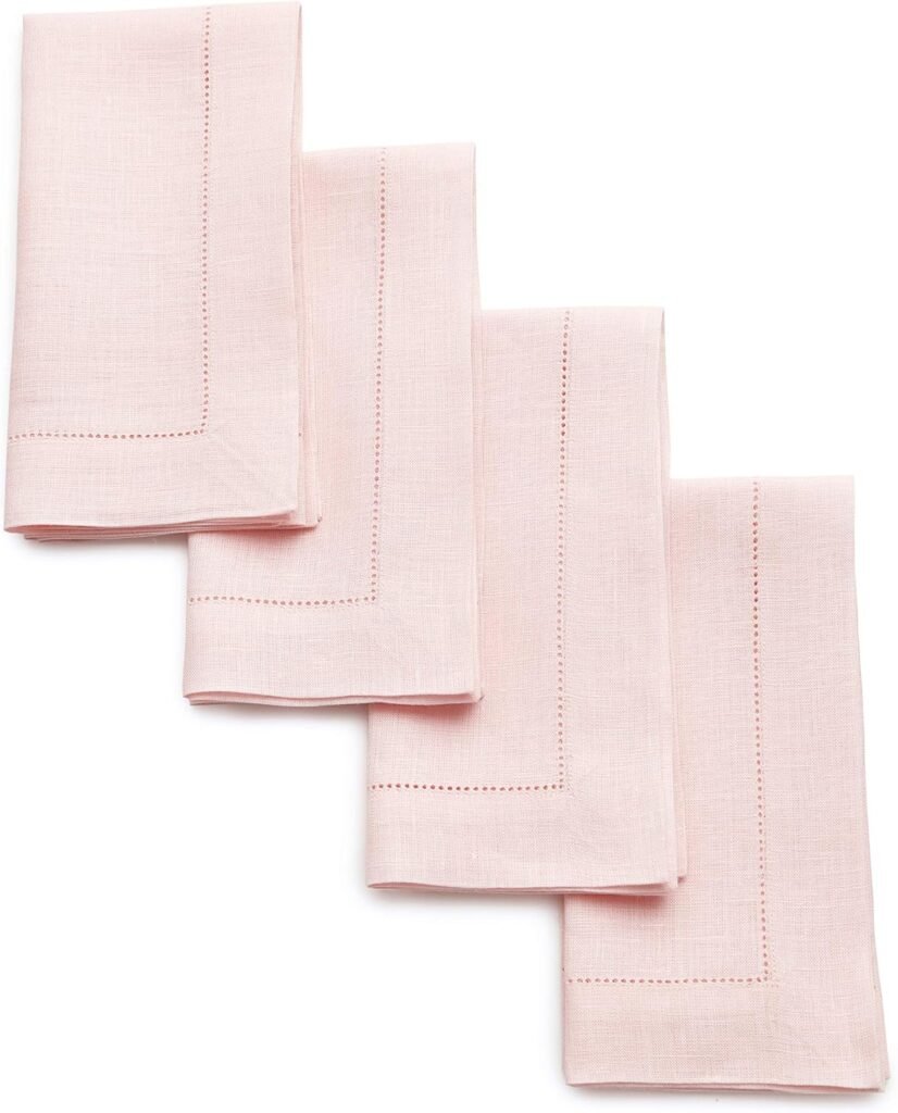 How to set a Beautiful Easter Table pink hemstitched napkins